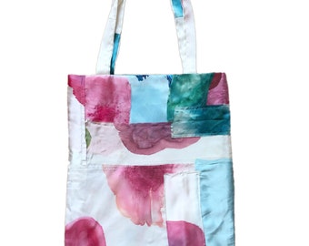 Flowers - Hand-Painted Silk Tote Bag