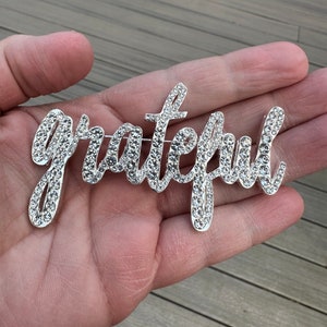 Grateful Rhinestone brooch pin NEW with velvet pouch Jewlery gift