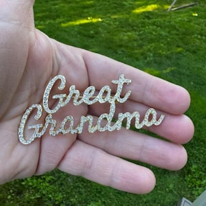 Broche de diamantes de imitación elegante de oro para bisabuela - Idea de regalo de joyería única