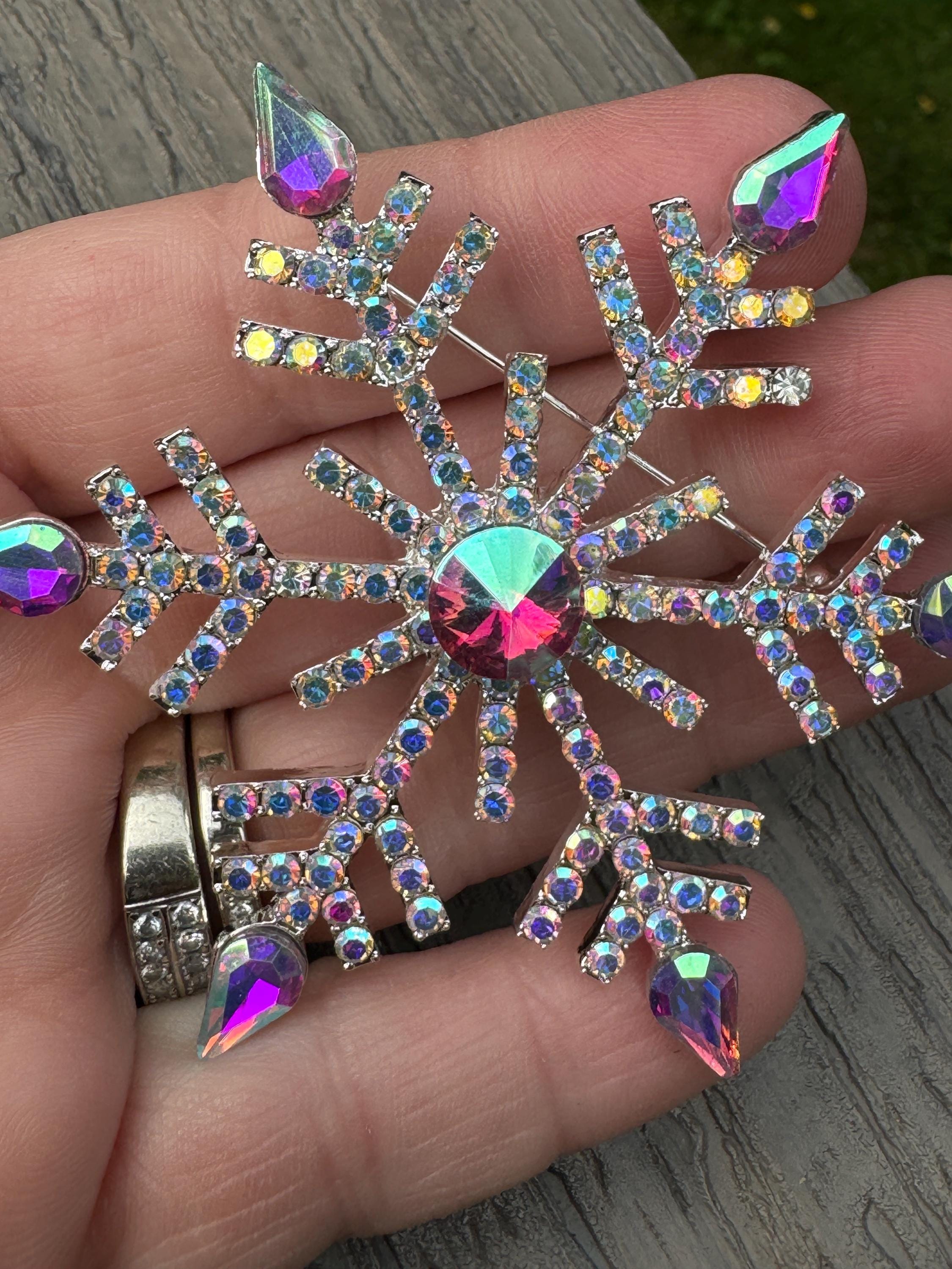 Spilla a forma di fiocco di neve con strass: spilla da bavero per
