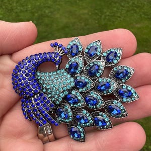 スワロフスキー ピーコック ブローチ Swarovski Crystal Huge Rainbow