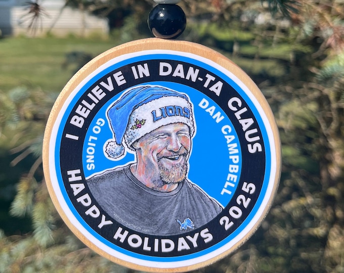 Double Sided Ornament, Dan Campbell, Detroit Lions Head Coach