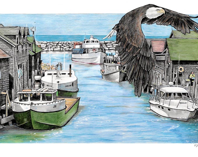 Fishtown Eagle, Art Print)