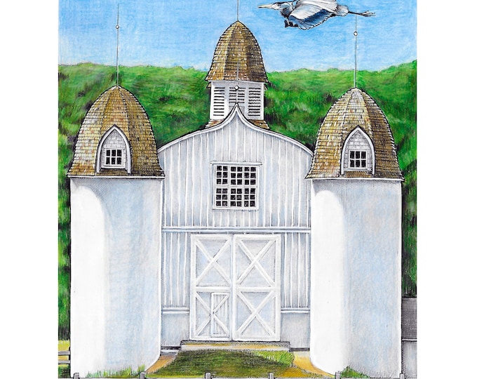 DH Day Farm (Blue Heron), Art Print