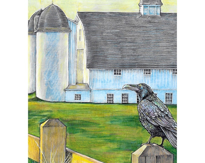DH Day Farm (Morning Crow), Art Print