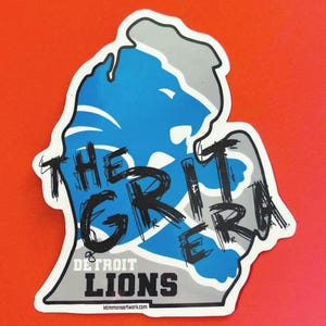 Detroit Lions, The Grit Era. Michigan, Vinyl, Sticker, Decal, Drawing, Art, Grit, Motor City, Football, Dan Campbell, Kirk Timmons
