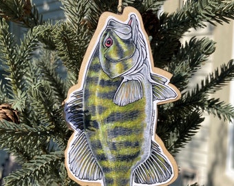 Ornament, Smallmouth, Bass, Fish, Christmas, Tree, Michigan, Fisherman, Game, freshwater, Handmade