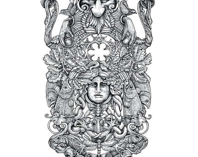 Door Knockers Totem, Art Print.