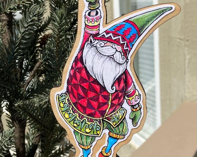 Ornament, Hanging Gnome (Santa)