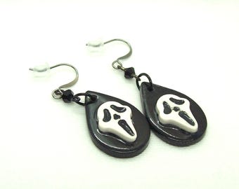 Halloween Melting Ghost Face Dangle Earrings