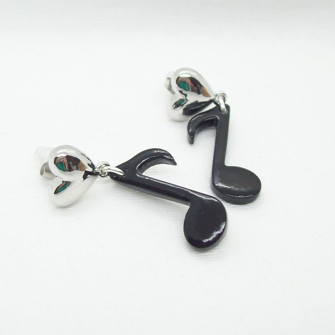 Quaver Ed Musical Symbol, Quaver, Handmade Polymer Clay Dangle Earrings Gift for ...