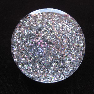 PROMOTION Bague ajustable unisexe paillettes argentées en résine différentes formes créations uniques