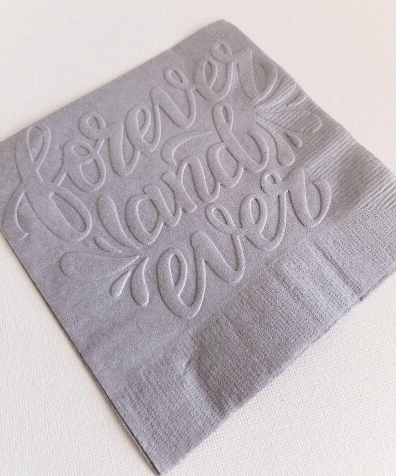 Cocktail Napkins Embossed Wedding Napkins Embossed Forever Etsy
