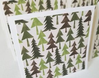 Mini Cards - Mini Lunch Box Cards - 16 Note Cards- Small Thank You Cards - Mini Blank Cards - Note Card Set - Stationary Set - Pine Trees