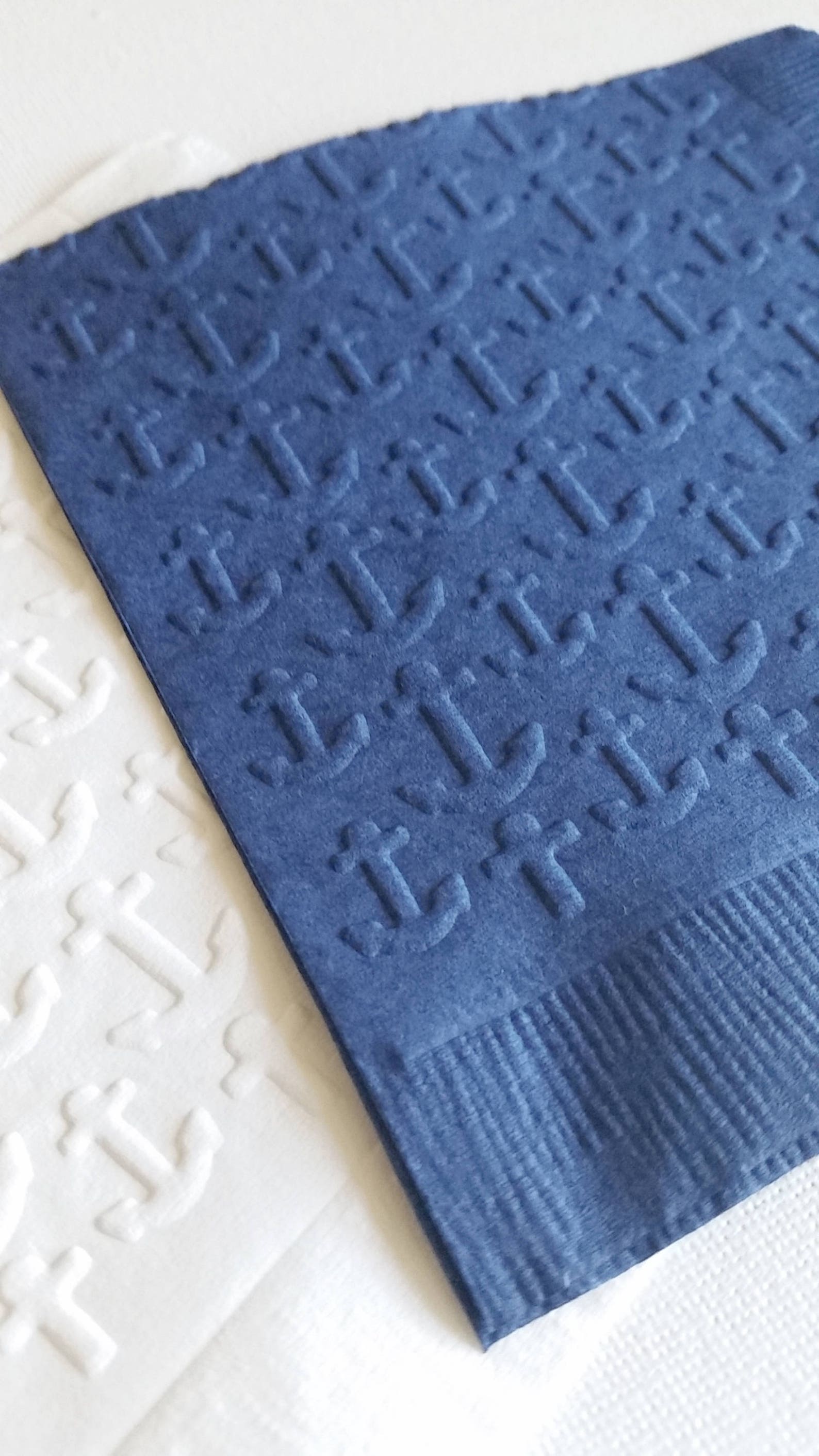 Cocktail Napkins Embossed Wedding Napkins Embossed Anchor Etsy
