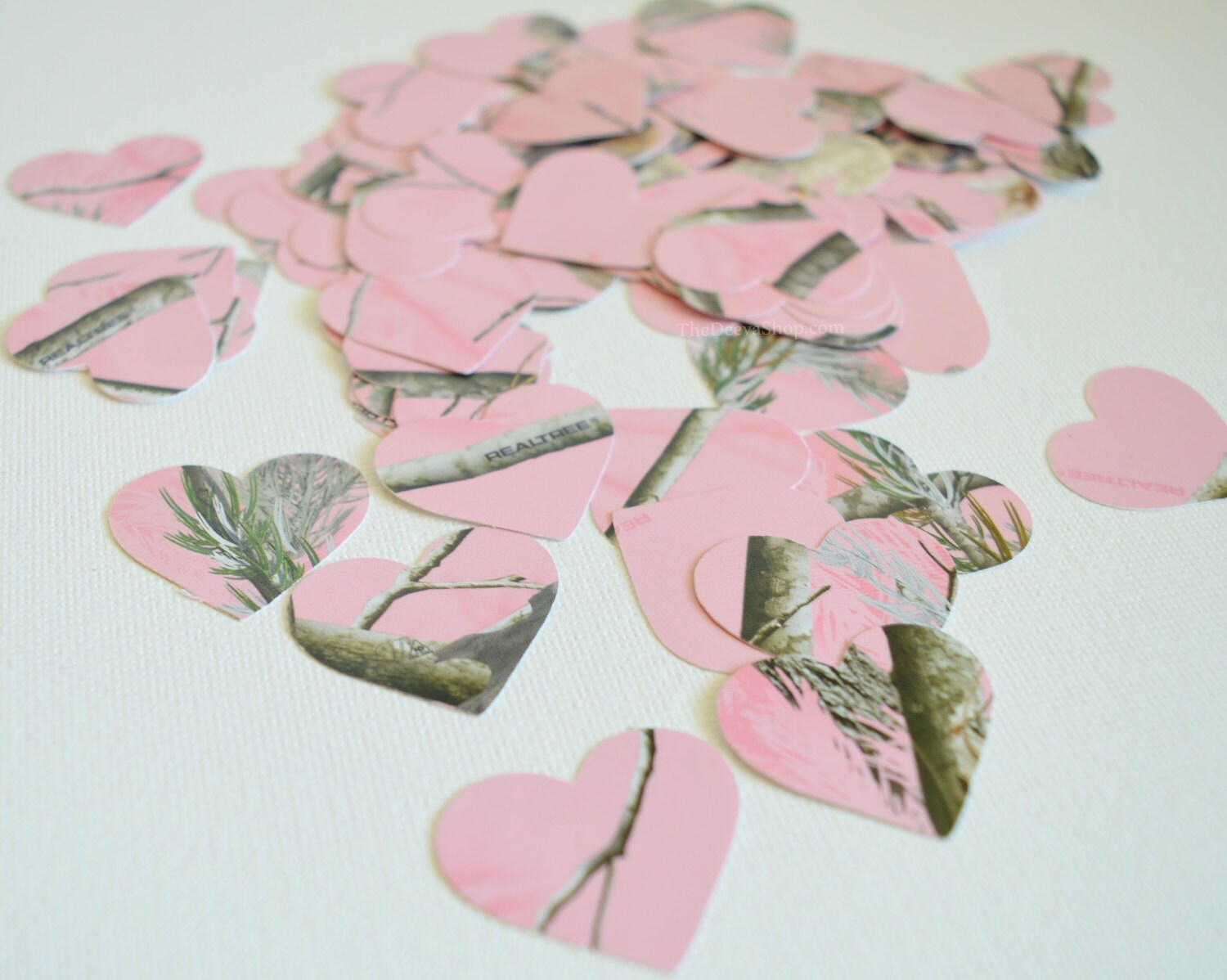 Pink Camo Confetti Camouflage Heart Confetti Camouflage Etsy