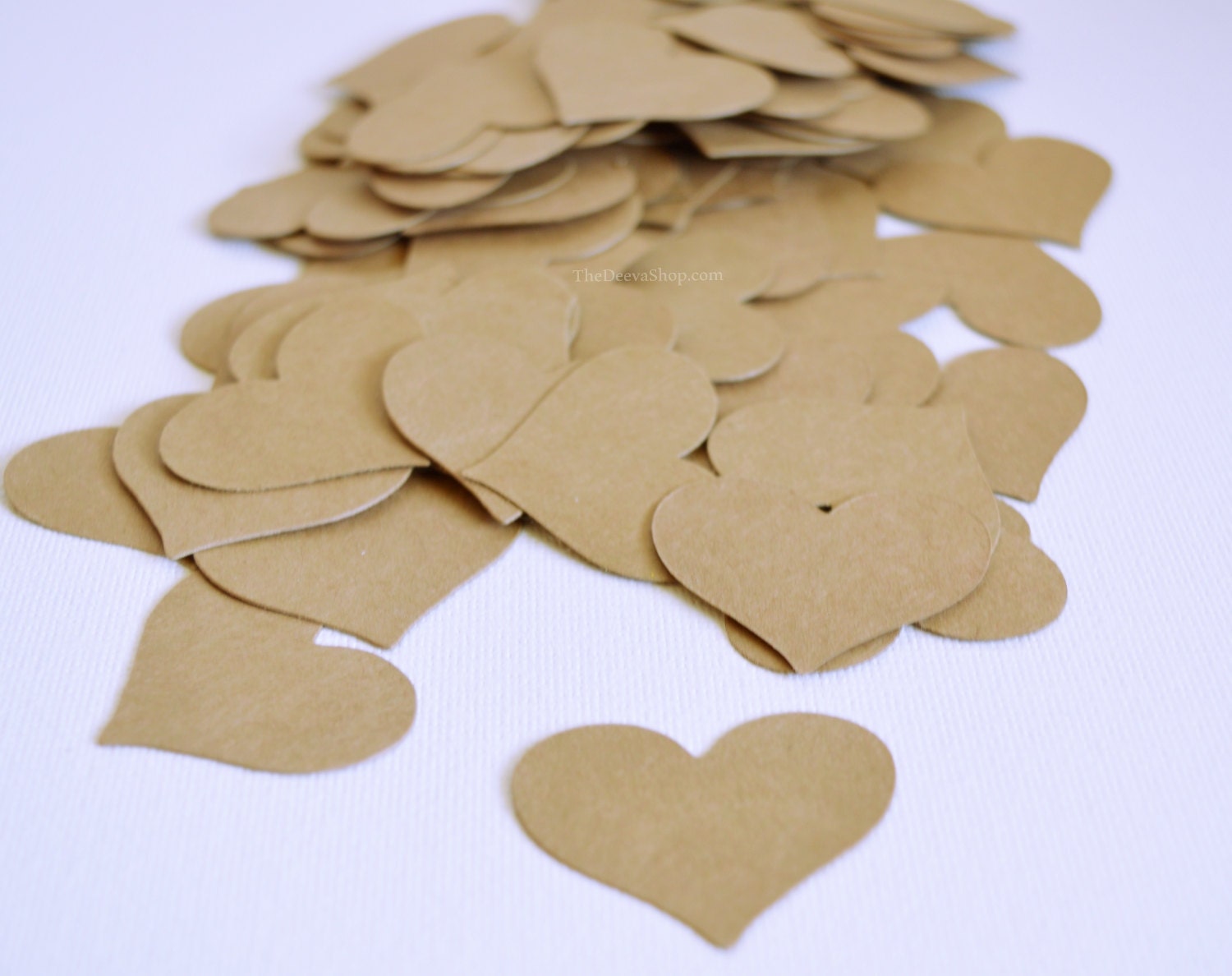 Heart Confetti Kraft Paper Hearts Rustic Wedding Decor Etsy