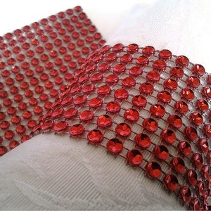 Red Bling Napkin Rings Rhinestone Napkin Ring Wraps Holiday Party Napkin Rolls Red Hat Luncheon Napkin Rings 25 Pc Lot image 1