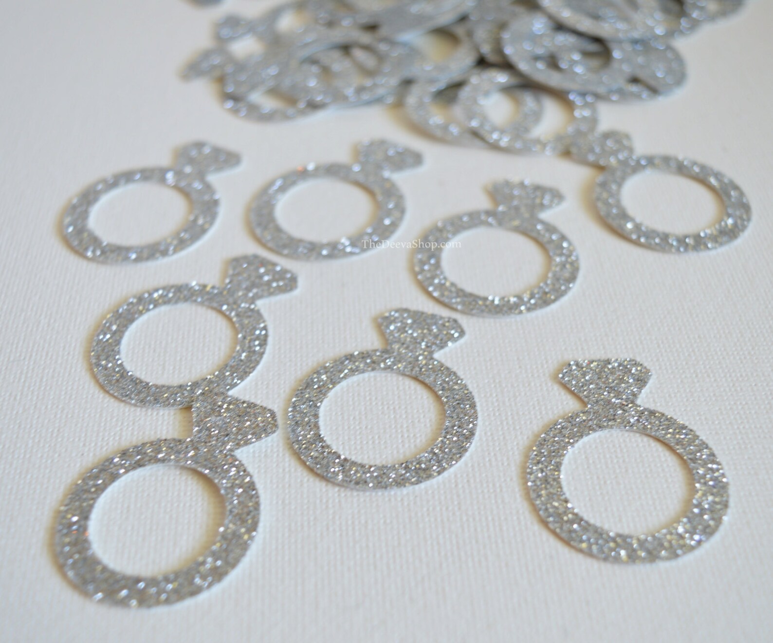 Glitter Ring Confetti Silver Diamond Engagement Ring Bride Etsy