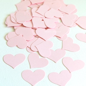 Heart Confetti, Blush Pink Paper Hearts, Wedding Decor, Paper Confetti Hearts, Valentine Day Hearts,Pink Heart Table Scatter Confetti image 1