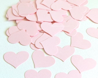 Heart Confetti, Blush Pink Paper Hearts, Wedding Decor, Paper Confetti Hearts, Valentine Day Hearts,Pink Heart Table Scatter Confetti