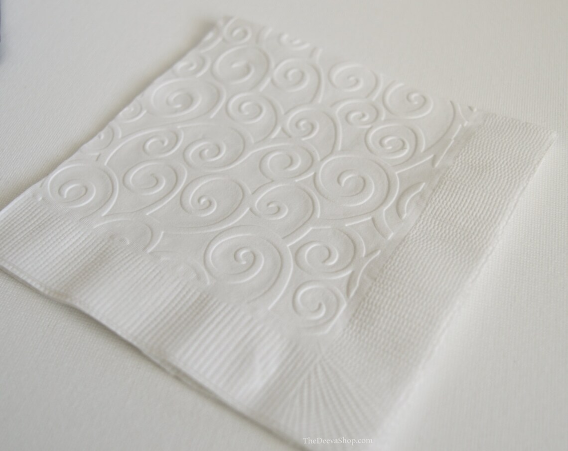 Cocktail Napkins Embossed Wedding Napkins Swirl Embossed Etsy
