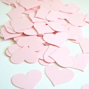 Heart Confetti, Blush Pink Paper Hearts, Wedding Decor, Paper Confetti Hearts, Valentine Day Hearts,Pink Heart Table Scatter Confetti image 2