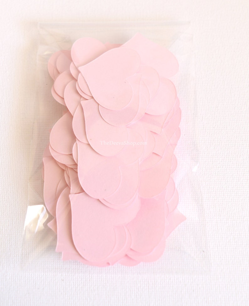 Heart Confetti, Blush Pink Paper Hearts, Wedding Decor, Paper Confetti Hearts, Valentine Day Hearts,Pink Heart Table Scatter Confetti image 3