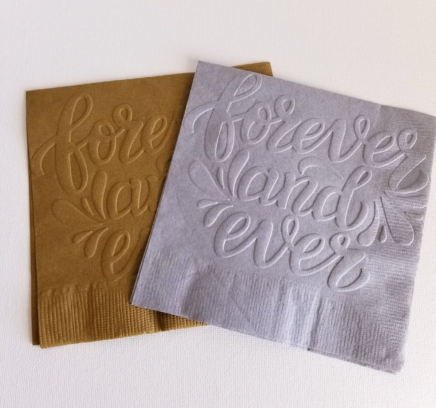 Cocktail Napkins Embossed Wedding Napkins Embossed Forever Etsy
