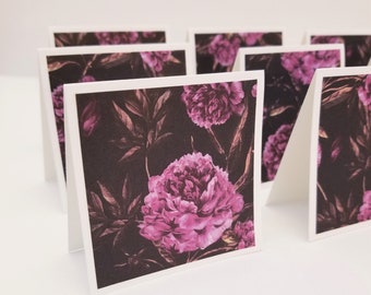 16 Mini Cards - 2.75 x 2.75 Card -  Mini Lunch Box Cards - Floral Note Cards- Small Thank You Cards - Mini Blank Cards - Small Note Card Set