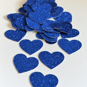 Glitter Confetti Blue Glitter Confetti Hearts Glitter Wedding Decor Party Cut Out Glitter Hearts Table Scatter Confetti 50 Pcs Bild 3