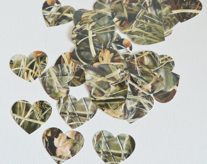 Camo Confetti Camouflage Heart Confetti Camouflage Paper Etsy