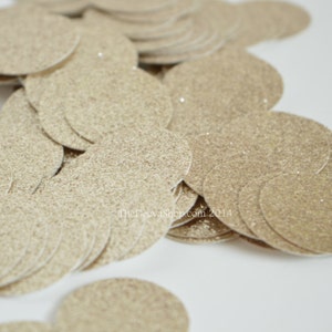 Champagne Glitter Confetti Glitter Circles Wedding or Party Table Decor Circle Cut Outs Table Scatter Glitter Confetti Pieces image 2