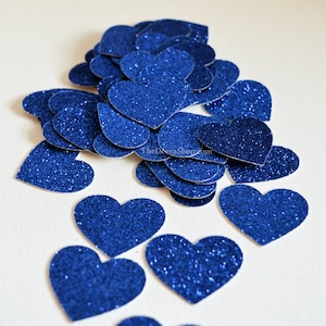 Glitter Confetti Blue Glitter Confetti Hearts Glitter Wedding Decor Party Cut Out Glitter Hearts Table Scatter Confetti 50 Pcs Bild 1