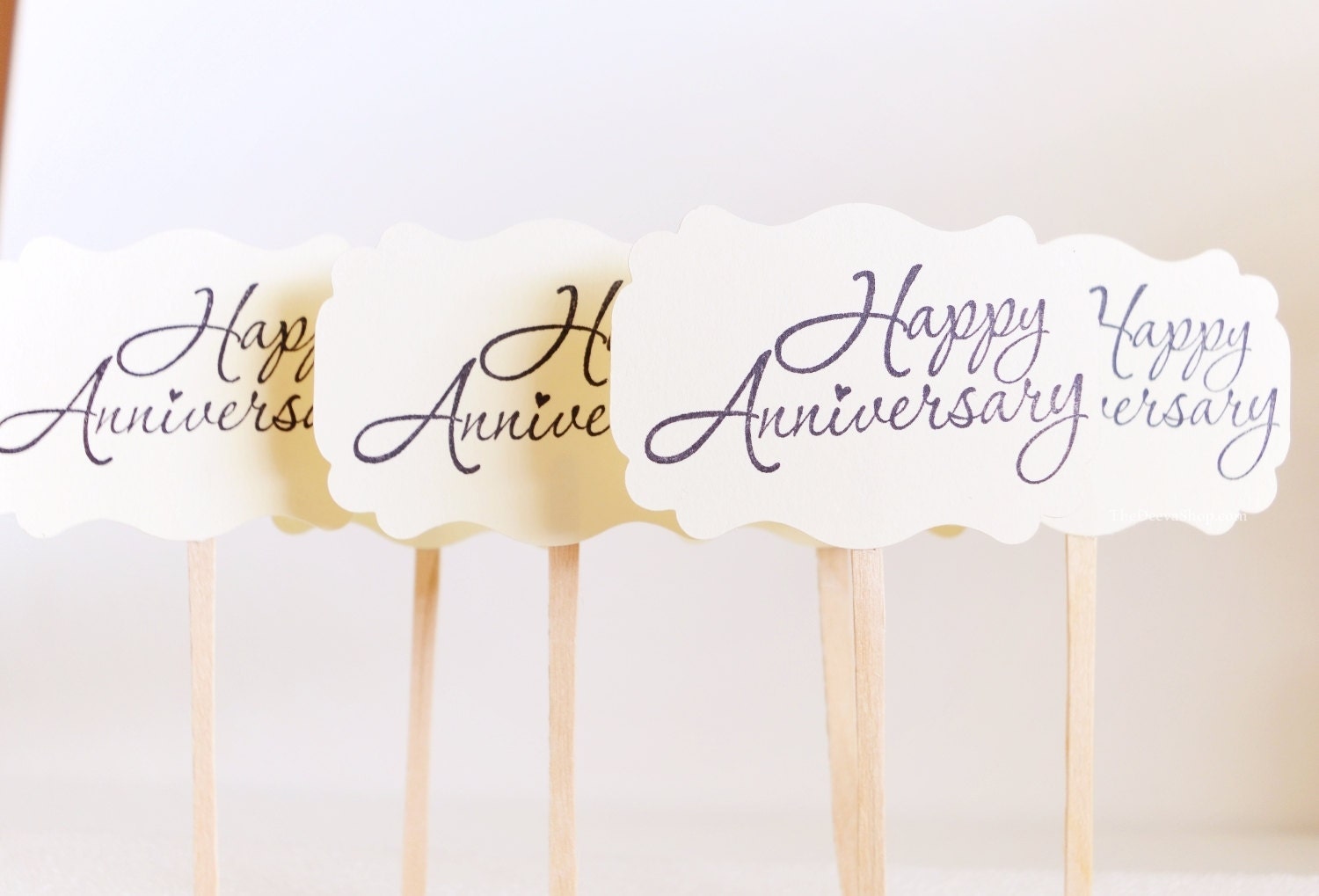 Cupcake Toppers Happy Anniversary Picks Wedding Etsy