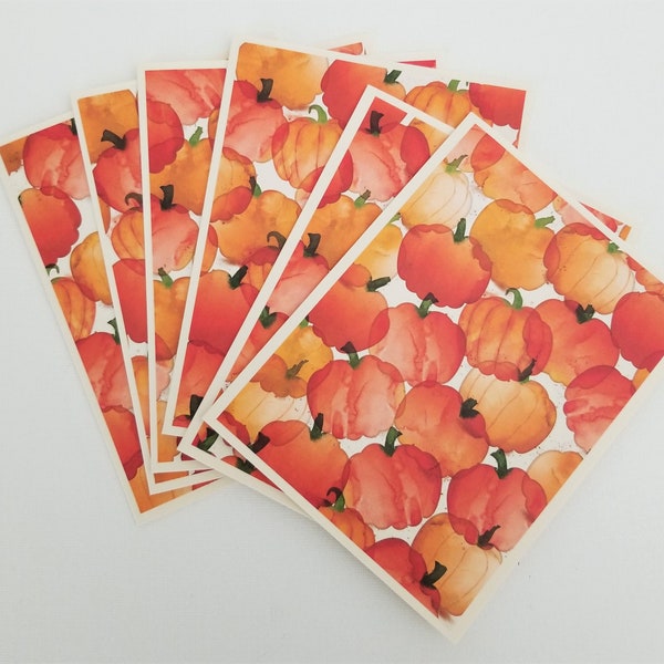 Note Cards With Envelopes - 6  Fall Pumpkins Cards - Watercolor Note Cards - Pumpkin Stationary Set - Greeting Cards - Blank Cards A2 Cards