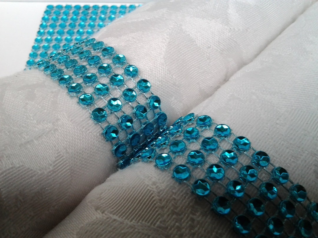 Turquoise Napkin Rings Teal Bling Wedding Napkin Rings party Napkin