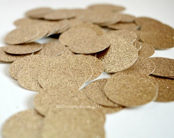 Champagne Glitter Confetti - Glitter Circles - Wedding or Party Table Decor - Circle Cut Outs - Table Scatter - Glitter Confetti Pieces