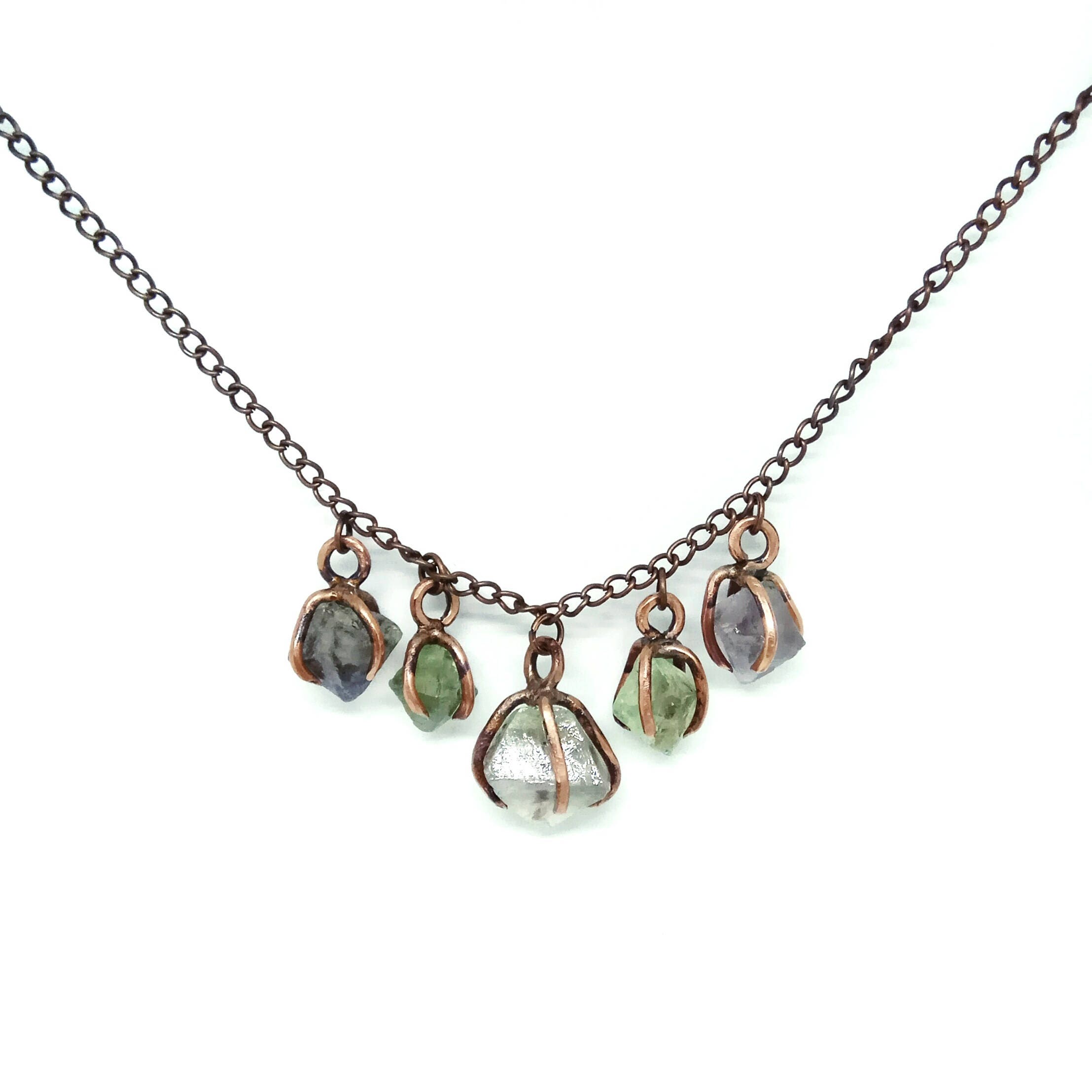 Raw fluorite jewelry set Raw crystal necklace Crystal jewelry Etsy