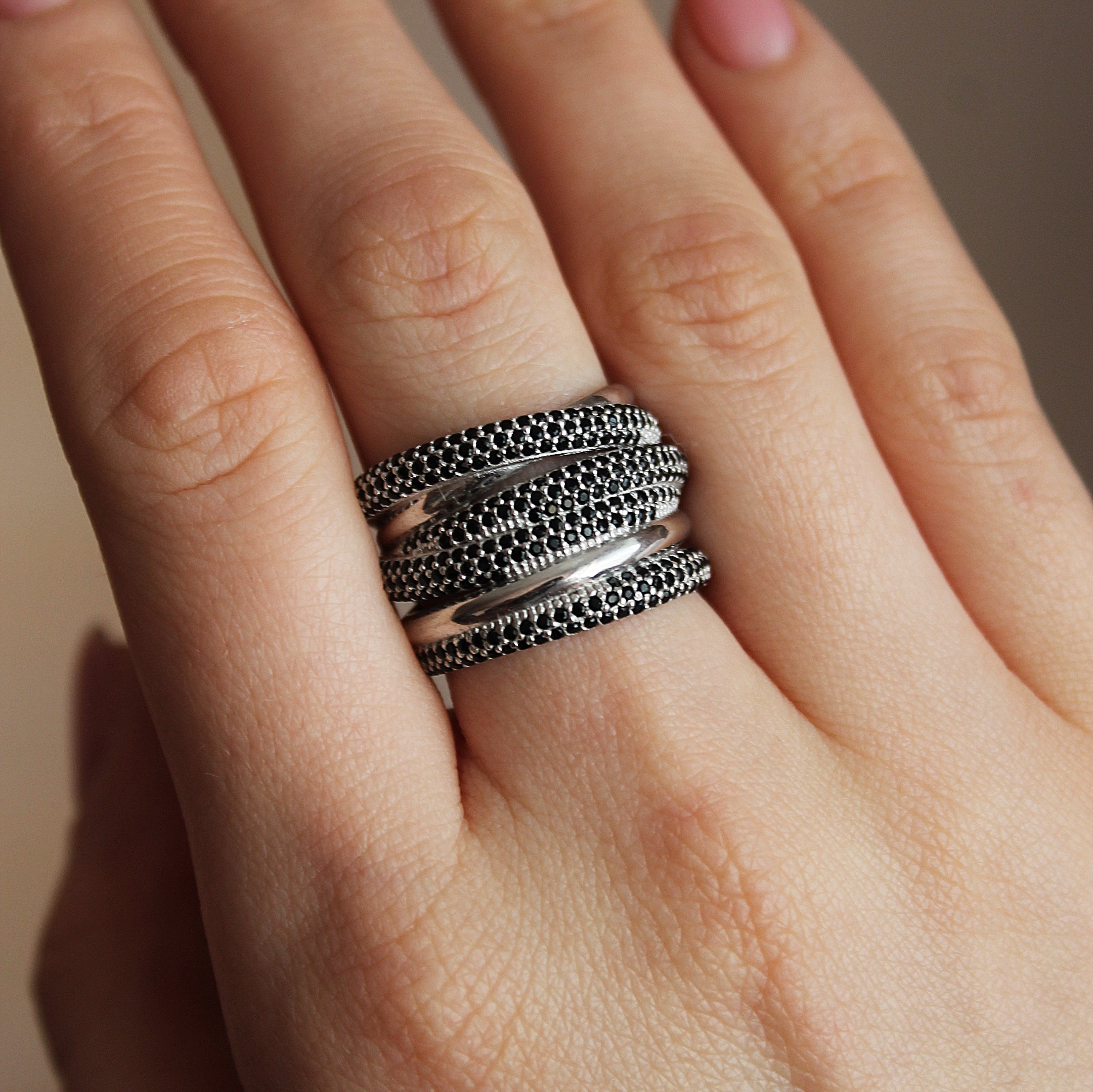 Stacking rings Sterling silver 925 ring for women with cubic Etsy