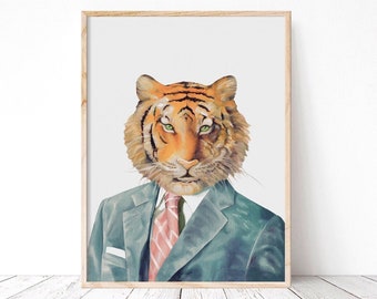 Tiger Art Print - Eclectic Wall Art - Tiger Home decor Print