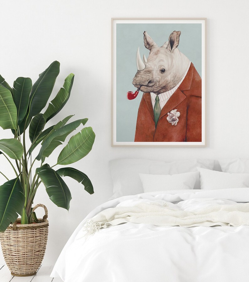 Rhinoceros Art Print  Animal Wall Art  Large Animal Print  image 3
