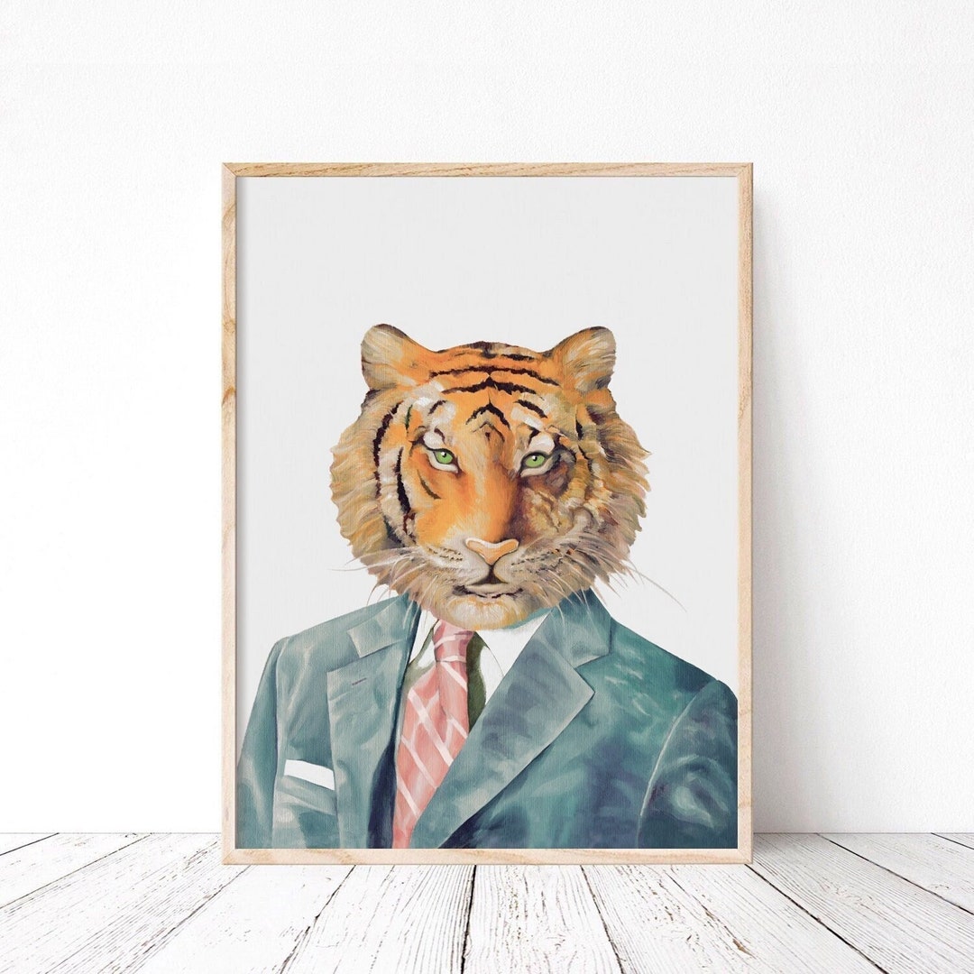 Tiger Art Print Eclectic Wall Art Tiger Home Decor Print Etsy
