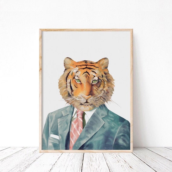 Tiger Art Print - Eclectic Wall Art - Tiger Home decor Print