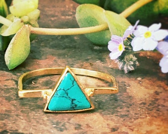 Melique Prism Ring | Turquoise Ring | Blue Turquoise Ring | Stackable Ring | Stone Ring | Bohemian Ring |Gift for Women, Girls