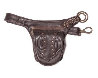 Riñonera marrón / Riñonera para festival / Riñonera de cuero / Riñonera para festival / Riñonera unisex