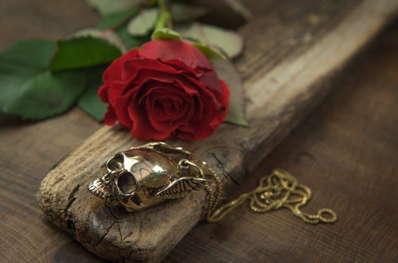 Flying Skull Pendant, skull pendant, biker jewelry, biker outfit, brass skull, skull jewellery, boho jewellery, skull charm, boho pendant