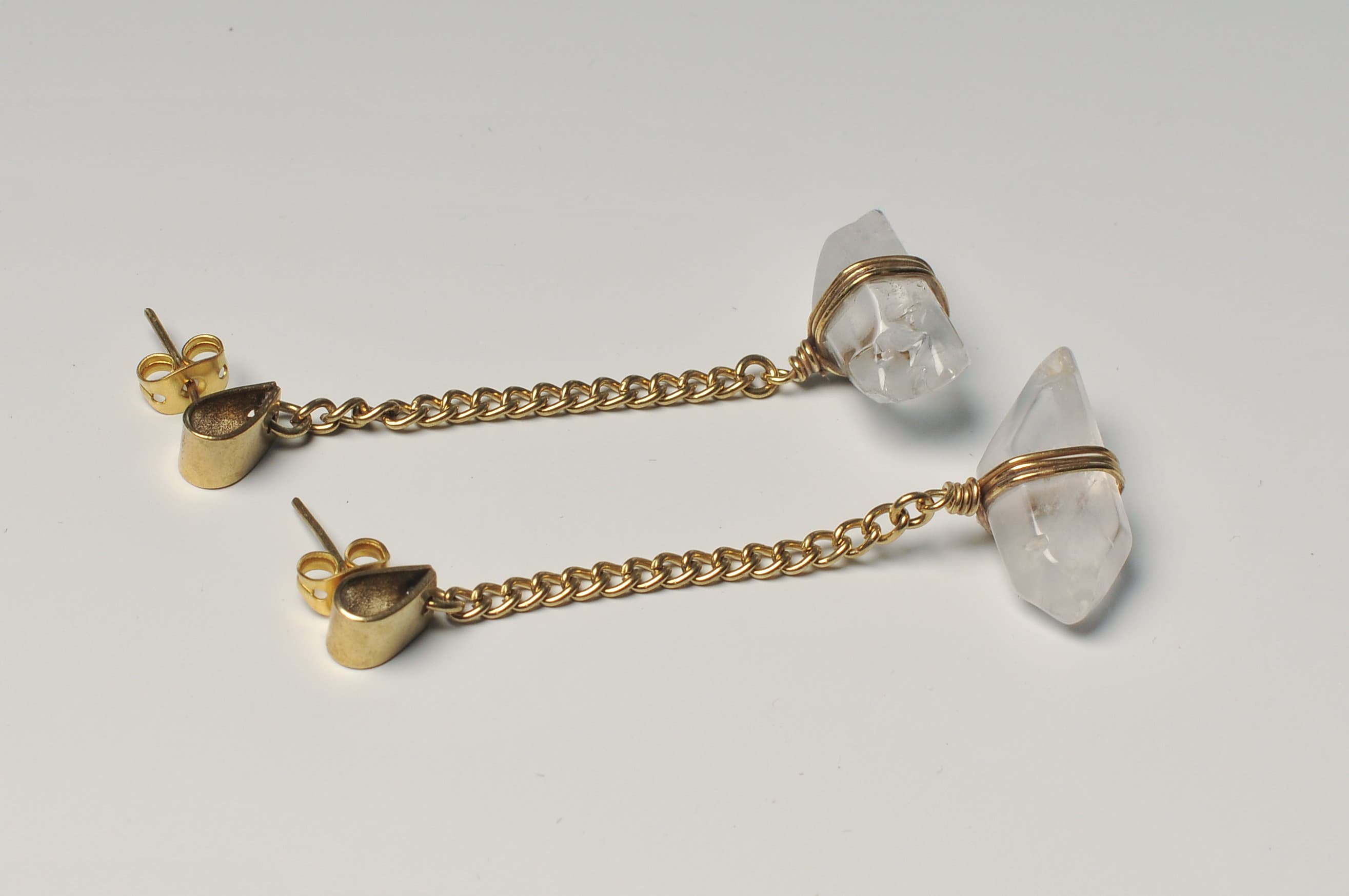 Chain Earrings, Crystal Earrings, Crystal Chain Earrings