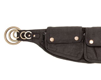 Canvas Pocket Belt | Vegan Utility Belt | Hip Bag | Fanny Pack |Festival Belt| Waist Bag