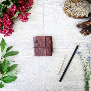 Ledergebundenes Taschen-Tagebuch, handgemachter Mini-Skizzenblock, kleines Journal, kleines Notizbuch, Tagebuch, Planer, Taschenbuch, Geschenk für Schriftsteller